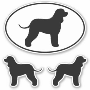 Irish Water Spaniel Silhouettes Vinyl Sticker Set