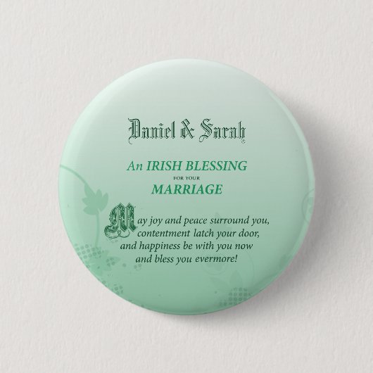 Irish Wedding Gefeliciteerd zegen Ronde Button 5,7 Cm (Voorkant)