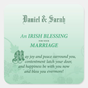 Irish Wedding Gefeliciteerd zegen Vierkante Sticker