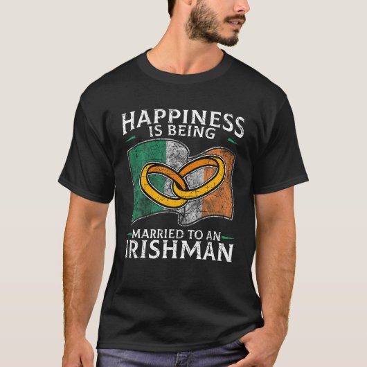 Irish Wedding Ireland Roots Irishman Flag getrouwd T-shirt (Voorkant)
