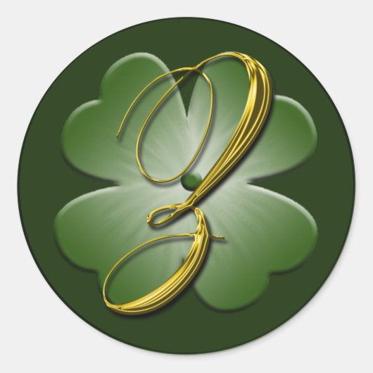 Irish Wedding Monogram Z Envelope Seal Ronde Sticker (Voorkant)