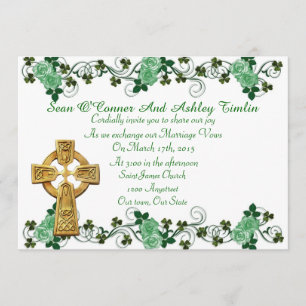 Irish Wedding nodigKeltic cross Kaart