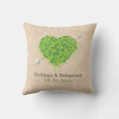 Irish Wedding Shamrock Heart Kussen (Achterkant)