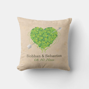 Irish Wedding Shamrock Heart Kussen