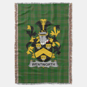 Irish Wentworth Coat of Arms Family Crest Ireland Deken