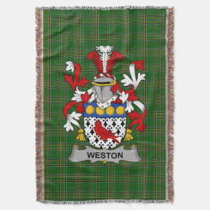 Irish Weston Coat of Arms Family Crest Ireland Deken