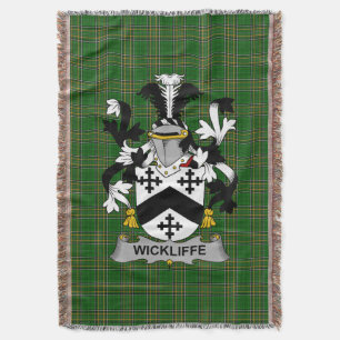 Irish Wickliffe Coat of Arms Family Crest Ireland Deken