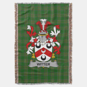 Irish Witter Coat of Arms Family Crest Ireland Deken