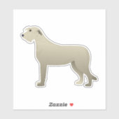 Irish Wolfhoubnd Hondenras Side Uitzicht Silhouett Sticker (Vel)