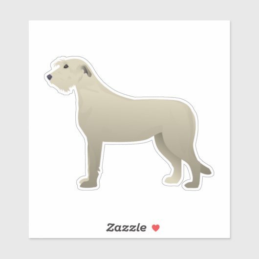 Irish Wolfhoubnd Hondenras Side Uitzicht Silhouett Sticker (Vel)