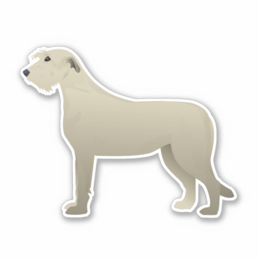 Irish Wolfhoubnd Hondenras Side Uitzicht Silhouett Sticker (Voorkant)