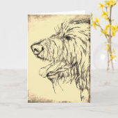 Irish Wolfhound a l'air heureux de la carte de voe (Fleur jaune)
