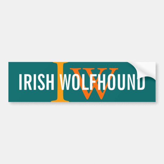 Irish Wolfhound Breed Monogram Bumpersticker (Voorkant)