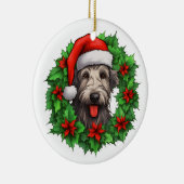 Irish Wolfhound Christmas Wreath Keramisch Ornament (Rechts)