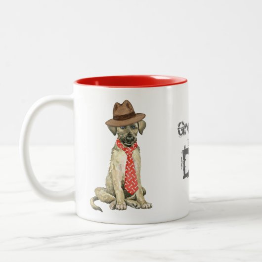 Irish Wolfhound Dad Tweekleurige Koffiemok (Links)