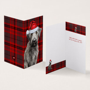 Irish Wolfhound de Noël Rouge Carreaux de Noël