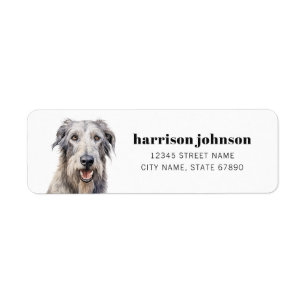 Irish Wolfhound Dog Adresse de retour Étiquettes
