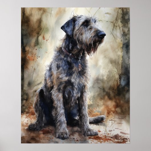 Irish Wolfhound Dog Art Print Poster (Voorkant)