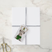 Irish Wolfhound Dog in Antlers kerst Cadeaulabel (Met Touw)