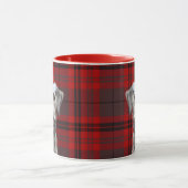 Irish Wolfhound Dog Red Plaid Christmas Mok (Midden)