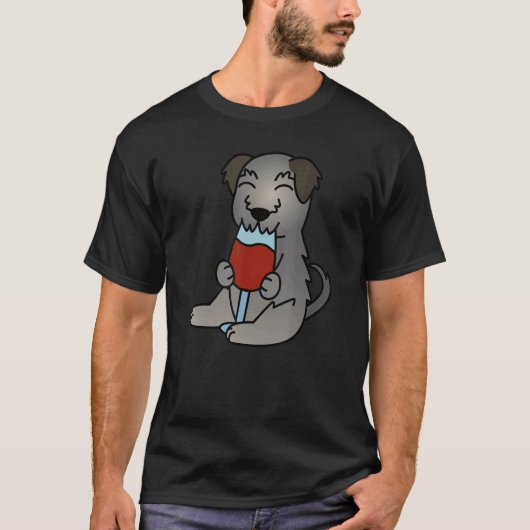 Irish Wolfhound Drinking Wine Dog T-shirt (Voorkant)