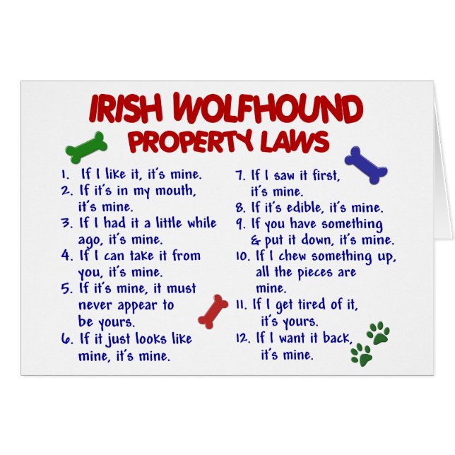 IRISH WOLFHOUND-eigendomswetten 2 (Voorkant Horizontaal)