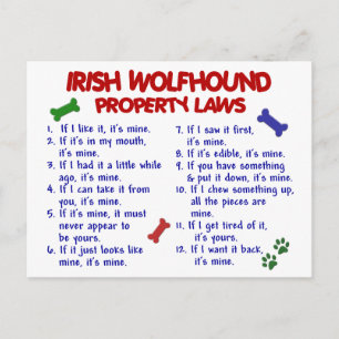 IRISH WOLFHOUND-eigendomswetten 2 Briefkaart