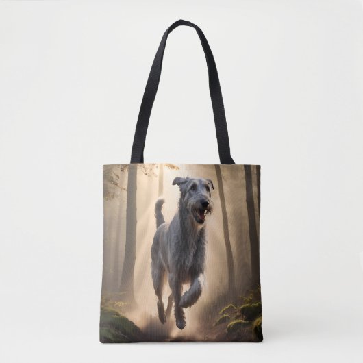 Irish Wolfhound Elegant Schouder Canvas tas (Voorkant)