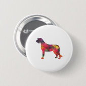 Irish Wolfhound Geometric Pattern Silhouette Multi Ronde Button 5,7 Cm (Voorkant /achterkant)