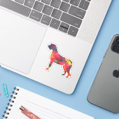 Irish Wolfhound Geometric Pattern Silhouette Multi Sticker (Laptop met iPhone)