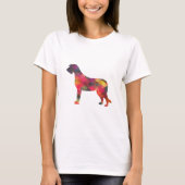 Irish Wolfhound Geometric Pattern Silhouette Multi T-shirt (Voorkant)