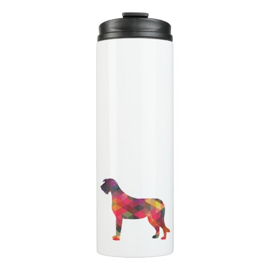 Irish Wolfhound Geometric Pattern Silhouette Multi Thermosbeker (Voorkant)