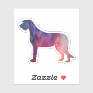 Irish Wolfhound Geometric Pattern Silhouette Pur Sticker
