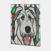 Irish Wolfhound "Glas in lood" Glas Ornament (Voorkant links)