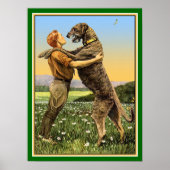 "Irish Wolfhound Greeting" Poster (Voorkant)