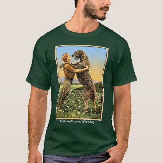 "Irish Wolfhound Greeting" T-shirt (Voorkant)