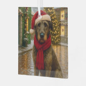 Irish Wolfhound Holiday Glas Ornament (Voorkant links)