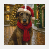 Irish Wolfhound Holiday Glas Ornament (Achterkant)