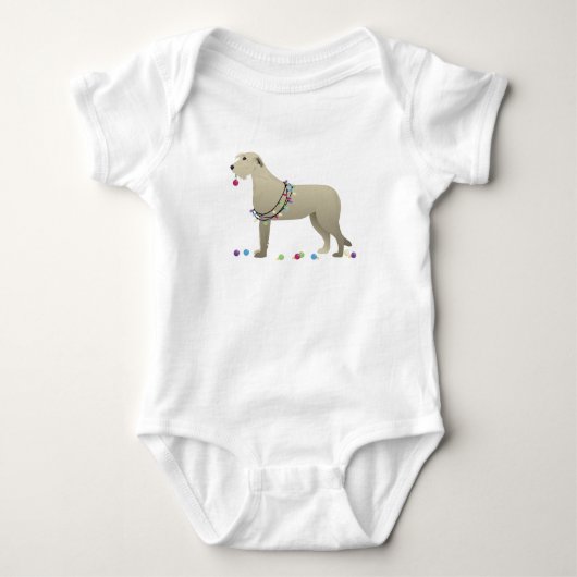 Irish Wolfhound Hondenras Silhouette Kerstmis Romper (Voorkant)