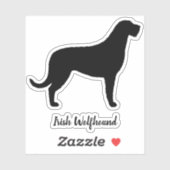 Irish Wolfhound Hondenras Silhouette Vinyl Sticker (Vel)