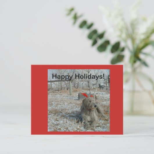 Irish Wolfhound Kerst Kaart (Staand voorkant)