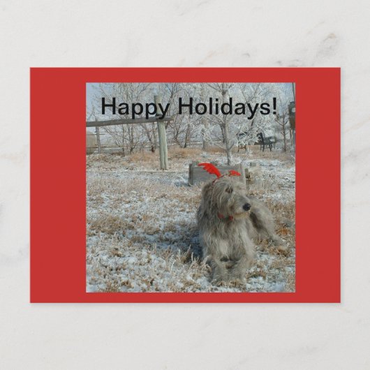 Irish Wolfhound Kerst Kaart (Voorkant)