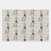 Irish Wolfhound kersthond Dog en Pset Inpakpapier Vel (Voorkant 3)