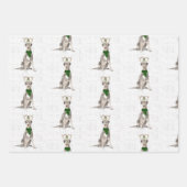 Irish Wolfhound kersthond Dog en Pset Inpakpapier Vel (Voorkant 2)