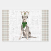 Irish Wolfhound kersthond Dog en Pset Inpakpapier Vel (Voorkant)