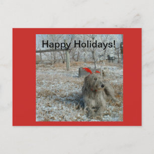 Irish Wolfhound-kerstkaart Feestdagenkaart