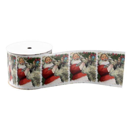 Irish Wolfhound Kerstmis Grosgrain Lint (Spoel)