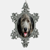 Irish Wolfhound Kerstmis Tin Sneeuwvlok Ornament (Links)