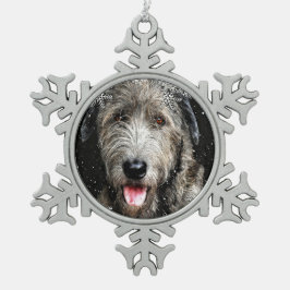 Irish Wolfhound Kerstmis Tin Sneeuwvlok Ornament