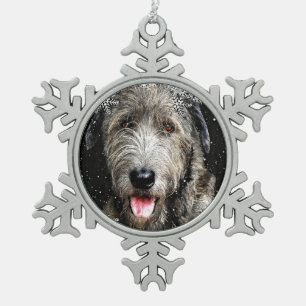 Irish Wolfhound Kerstmis Tin Sneeuwvlok Ornament